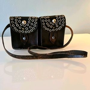 Vintage Leather Two Pocket Pouch